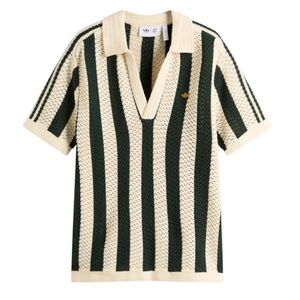 adidas x CLOT by Edison Chen Knit Polo Shirt Cream and Dark Green